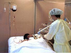 Irradiated worker receives cell transfusion